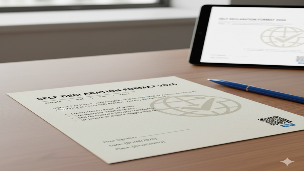 Self Declaration Format 2026 – Sample, Pdf & Uses