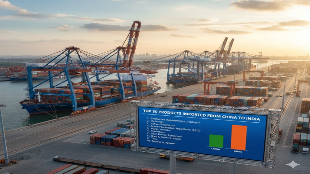 Top 50 products imported from China to India