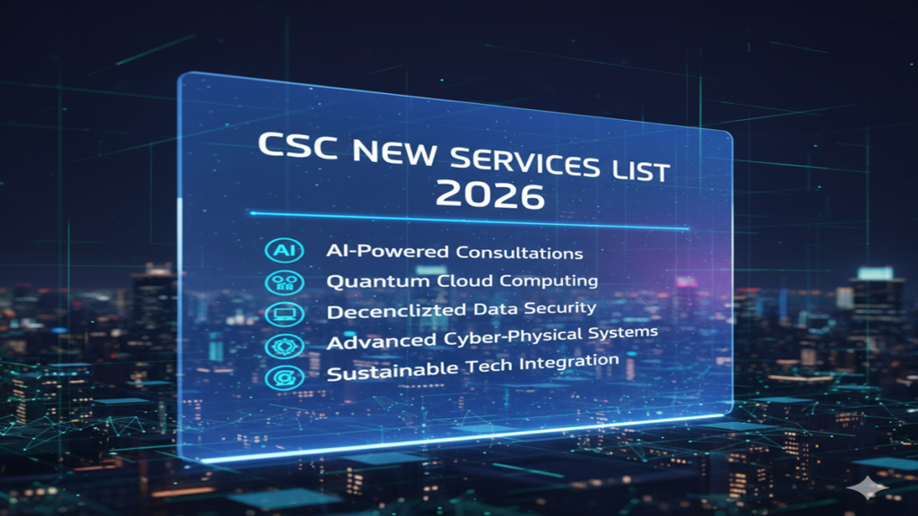 Csc New Services List 2026