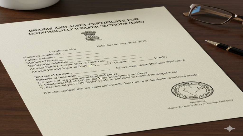 Income Certificate For Ews Certificate