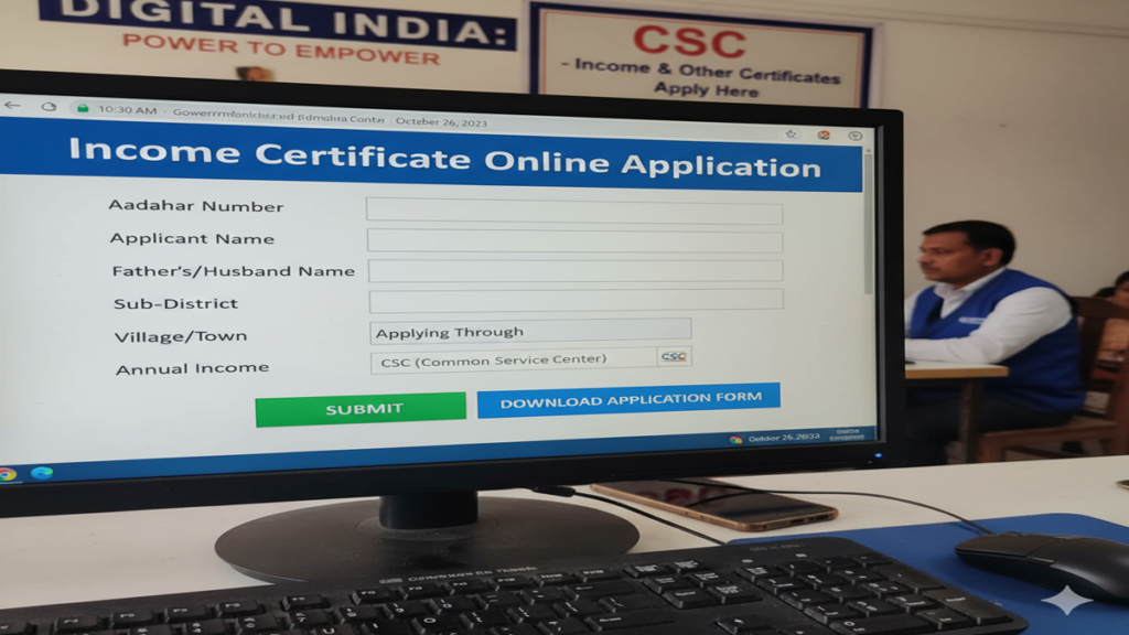 Income Certificate Online Apply Csc