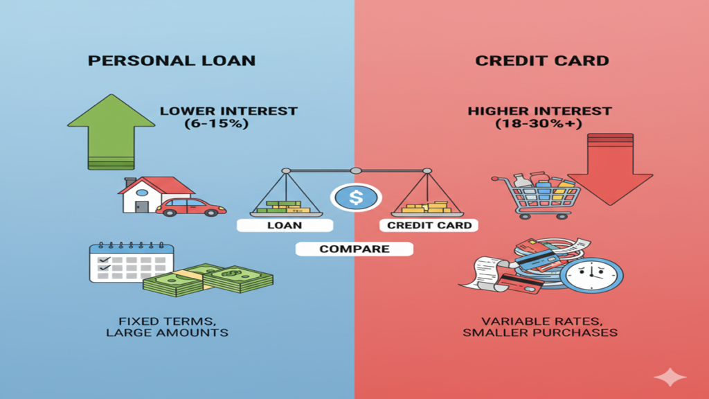Loan Vs Credit Card Interest Comparison