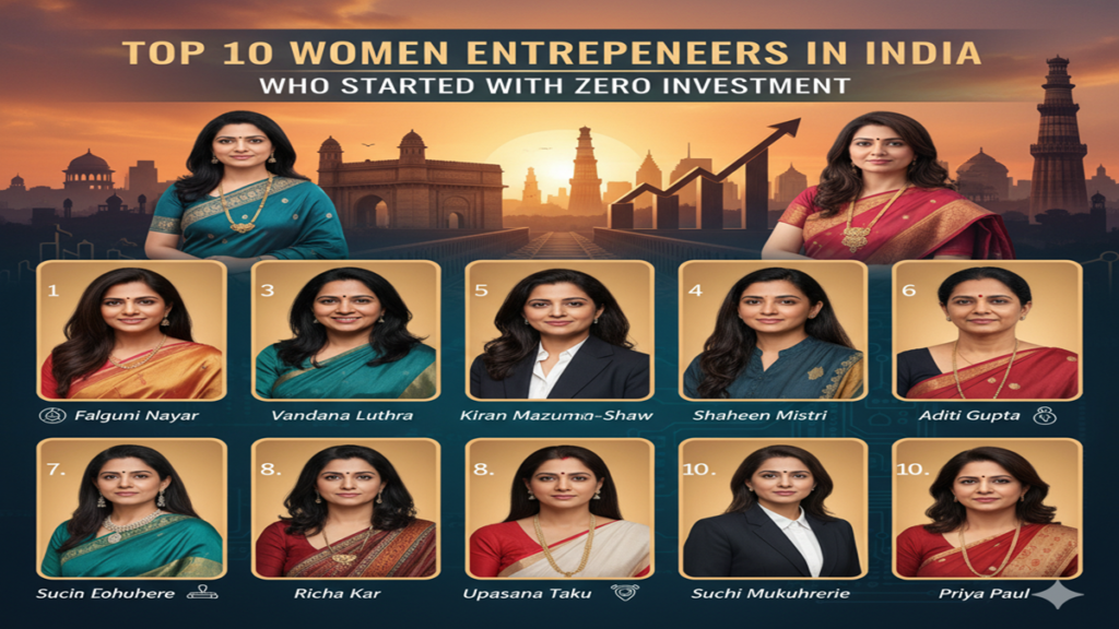 Top 10 Women Entrepreneurs In India Who Started With Zero Investment