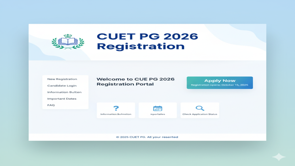 CUET PG 2026 registration website