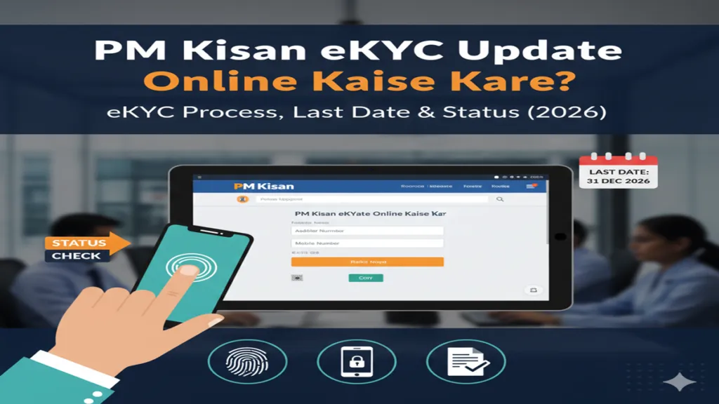 PM Kisan KYC update online Aadhaar eKYC process