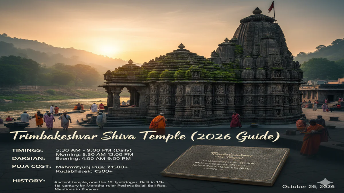 Trimbakeshwar Shiva Temple Timings, Darshan, Puja Cost & History (2026 Guide)