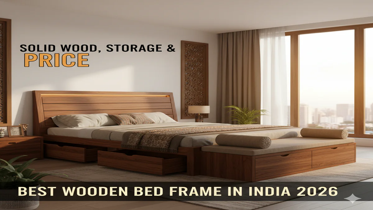 Wood Bed Frame Price in India 2026 | Solid & Storage Beds Online