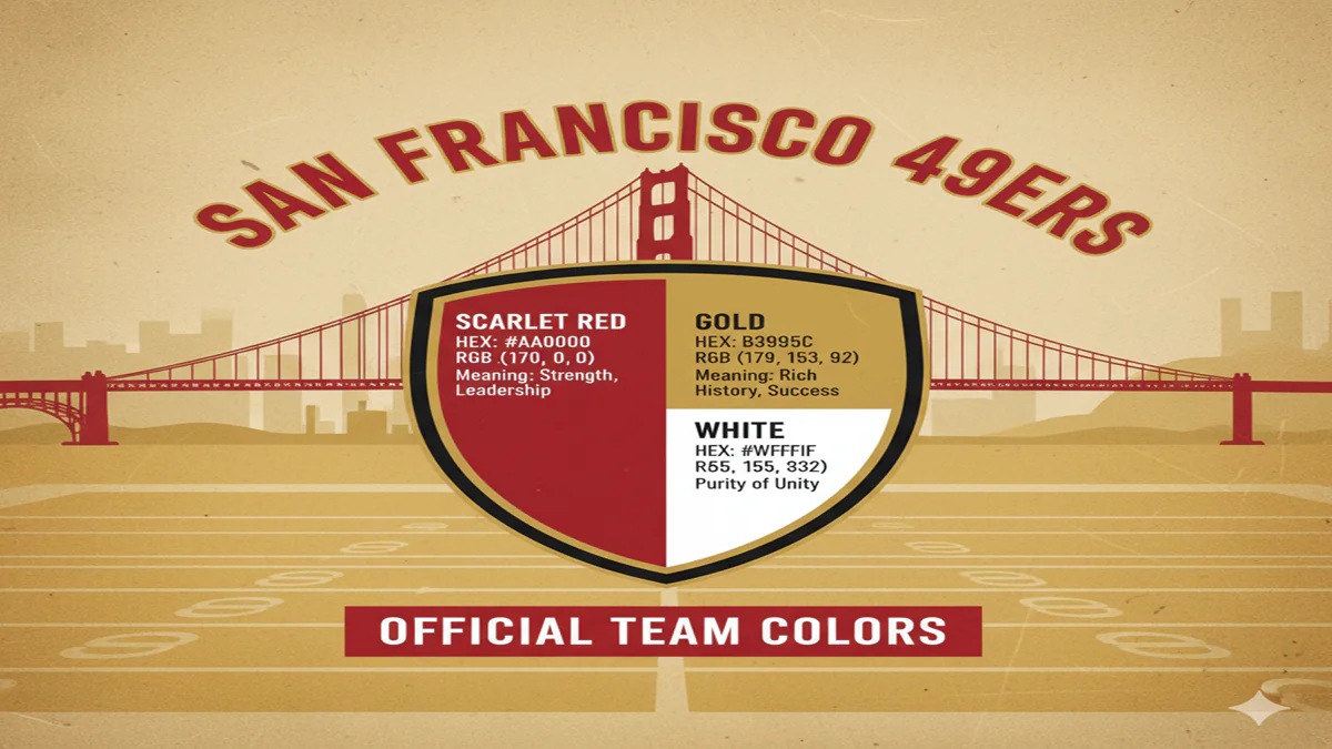 San Francisco 49ers Colors Exact Hex Rgb & Meaning