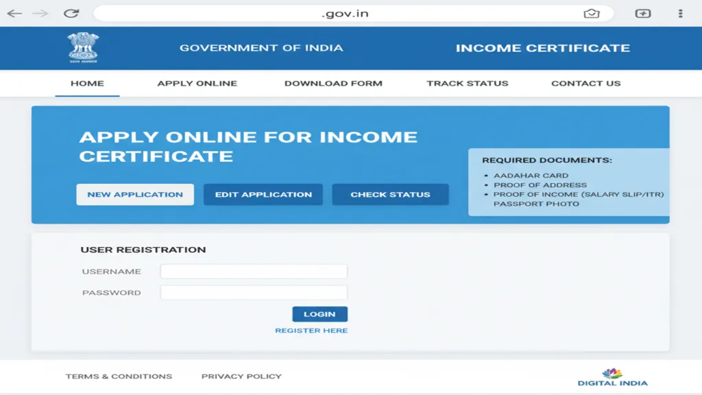 Income Certificate Apply Online Govt Website