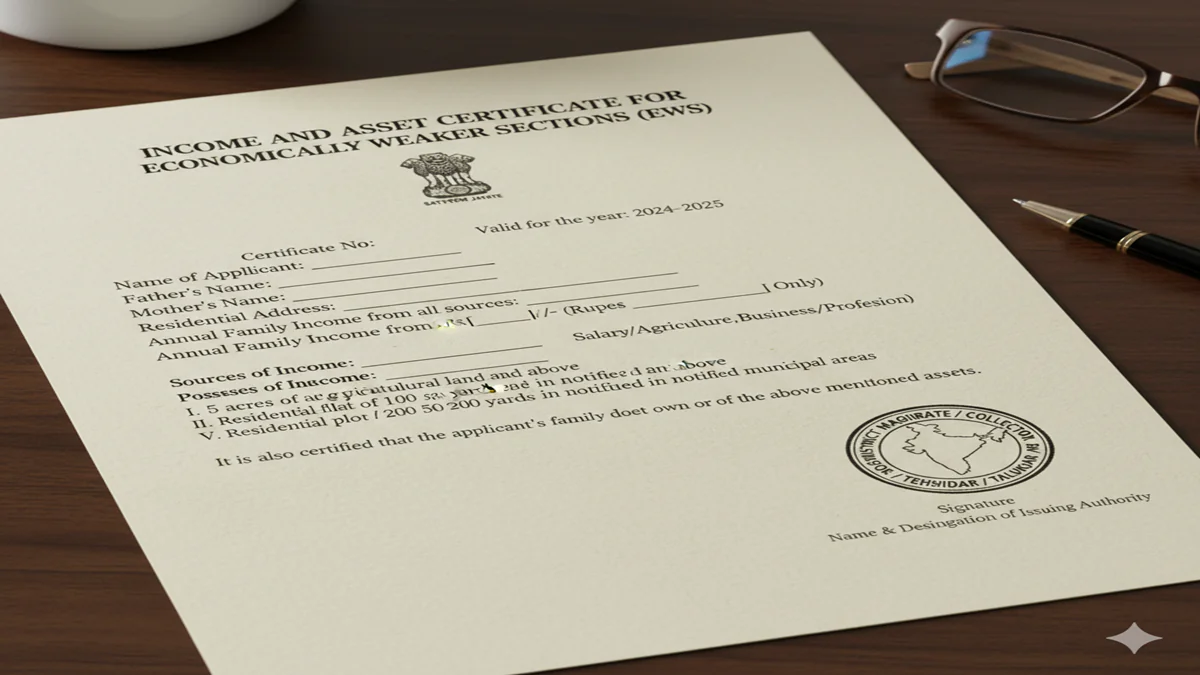 Income Certificate For Ews Certificate