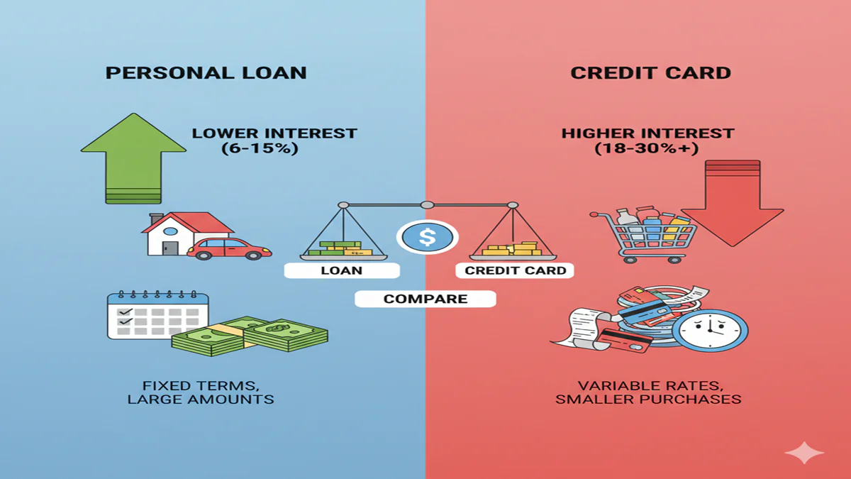 Loan Vs Credit Card Interest Comparison