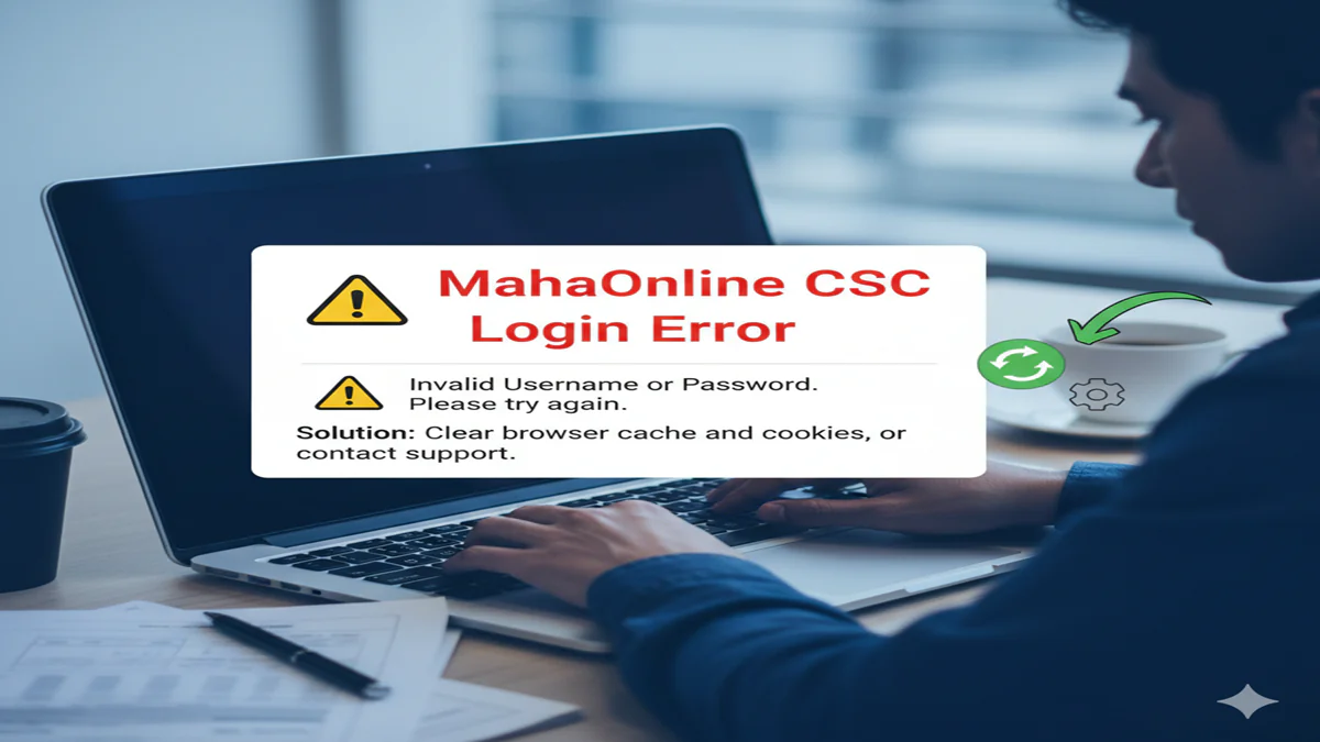 Mahaonline csc Login Error Solution