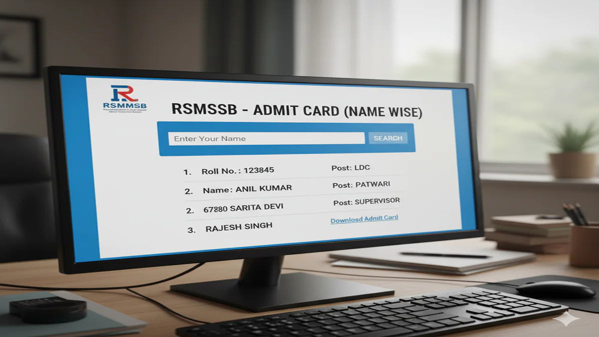 Rsmssb Admit Card Name Wise