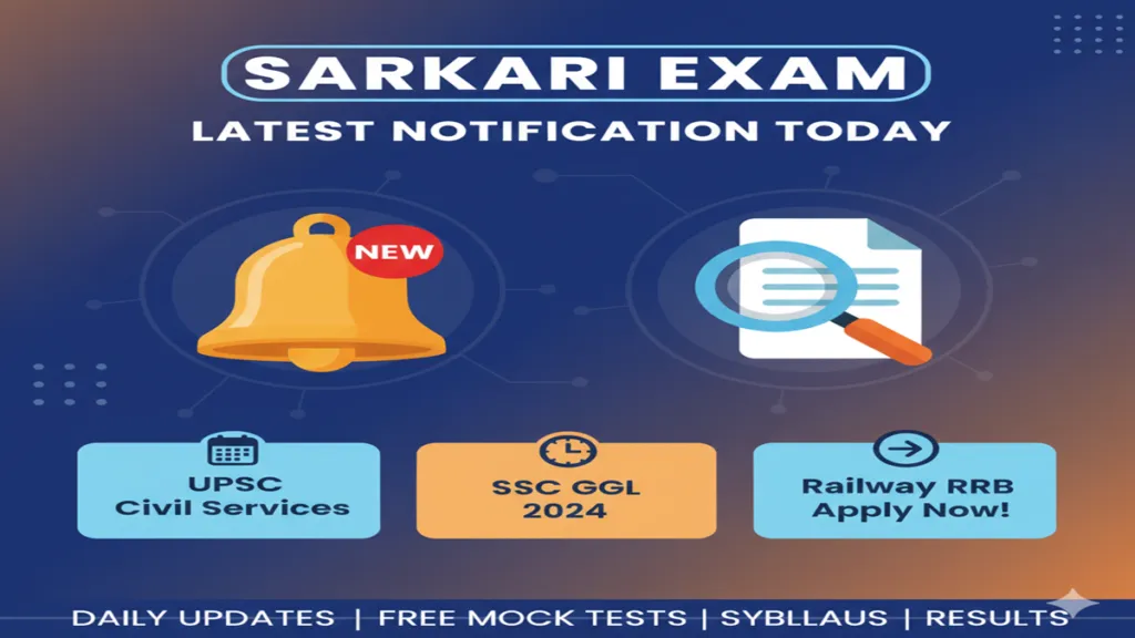 Sarkari Exam Latest Notification Today