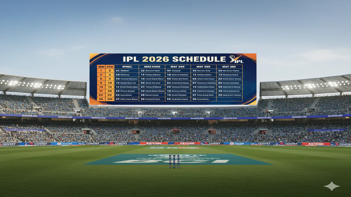 IPL 2026 Schedule Total Match Time Table: आईपीएल 2026 का पूरा शेड्यूल, टीमों की लिस्ट और मैचों का समय; यहाँ देखें पूरी जानकारी! 1 IPL 2026 schedule total match Time Table